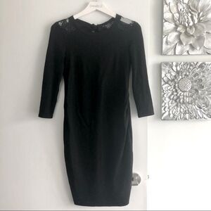 H&M MAMA Black Maternity Bodycon Dress with Tie